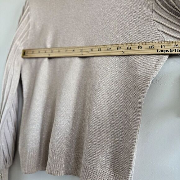 Lepore women’s long sleeve blouse  Knit Pullover Sweater champagne L - Picture 6 of 11